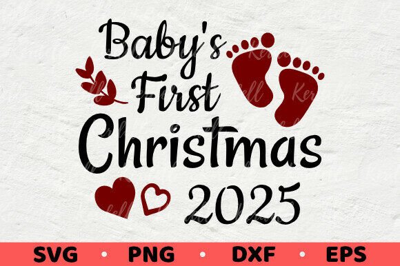 Baby 1st Christmas 2025 Onesie Illustrations