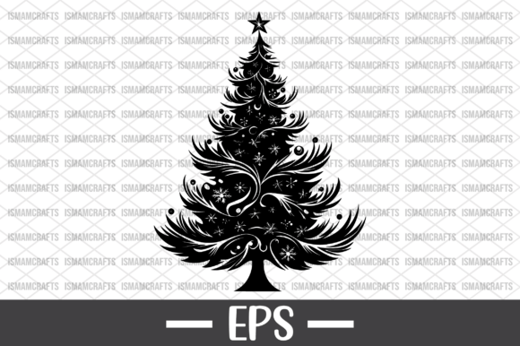Black Christmas Tree Silhouette Vector: Premium Illustrations