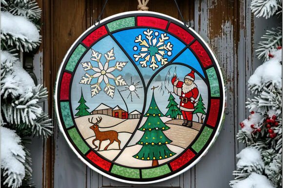 Christmas Break Through Stained Glass Illustrations