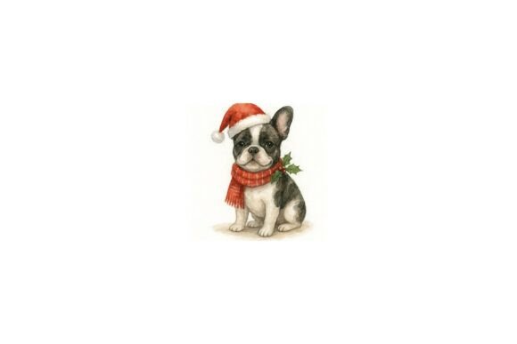 Christmas French Bulldog PNG: Festive Illustrations
