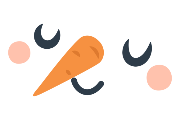 Christmas Funny Character with Carrot No Illustrations
