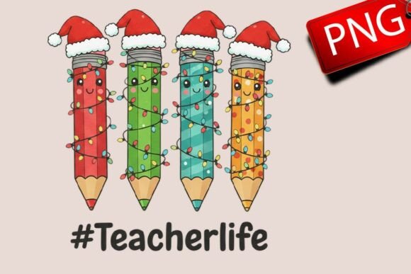 Christmas Pencils Png: Teacher Illustrations