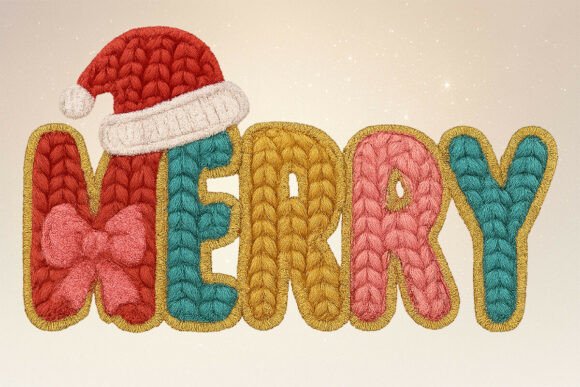 Cozy Faux Yarn Christmas PNG for Illustrations