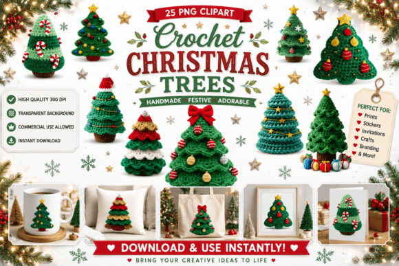 Crochet Christmas Trees: Illustrations for Sellers