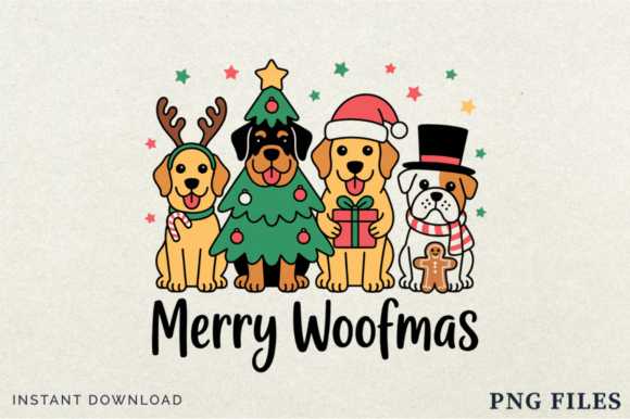 Cute Christmas Dog Lover Sublimation PNG: Branding & Illustrations