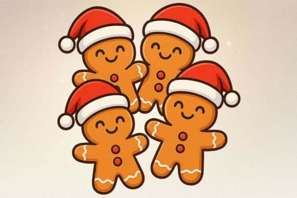 Gingerbread Squad PNG: Festive Illustrations