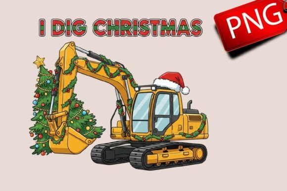I Dig Christmas Excavator Xmas Tree PNG Review