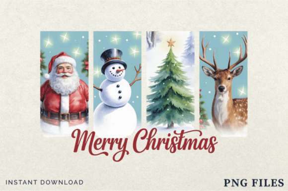 Retro Christmas PNG: Festive Illustrations