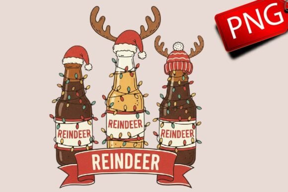 Reviewing Christmas Reindeer Beer Clipart Png Illustrations