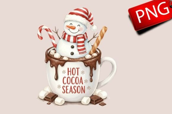 Reviewing Christmas Snowman Hot Chocolate PNG Illustrations