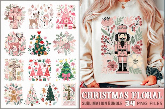 Reviewing Pink Boho Floral Christmas PNG Bundle Illustrations