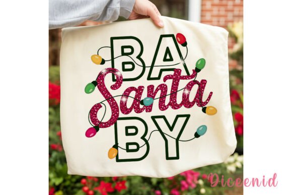 Santa Baby Christmas Lights PNG: Festive Illustrations