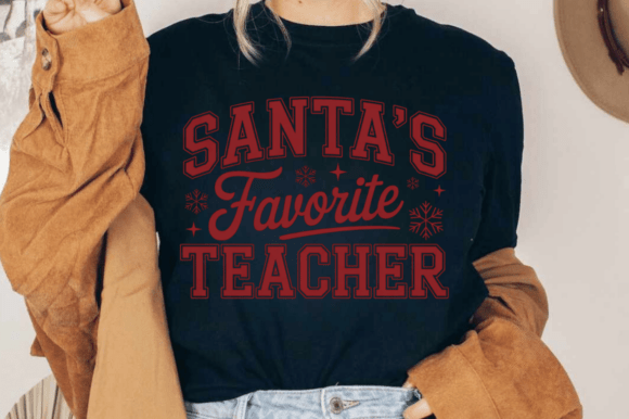Santa’s Favorite Teacher PNG: Festive Illustrations
