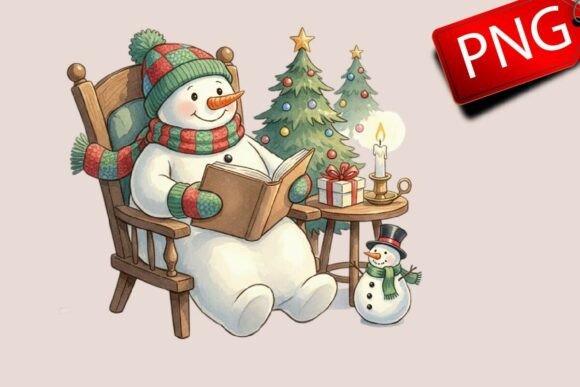 Snowman Reading Book Christmas PNG: A Designer’s Review