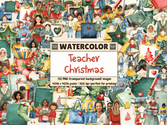 Teacher Christmas Watercolor Clipart: A Brand Review