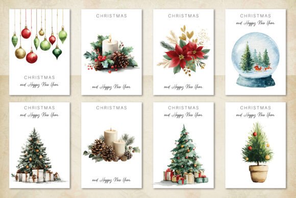 Watercolor Christmas Card: Festive Illustrations