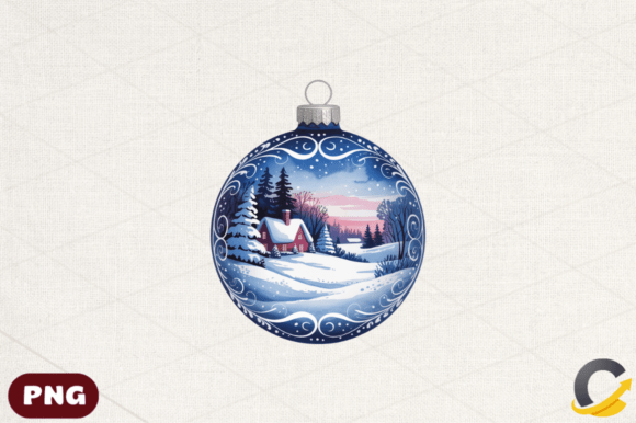 Watercolor Christmas Snow Bauble Clipart Illustrations